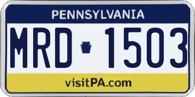 PA license plate MRD1503