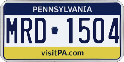 PA license plate MRD1504