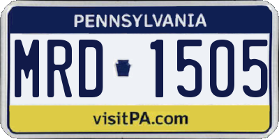 PA license plate MRD1505