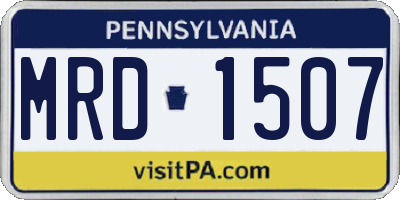 PA license plate MRD1507