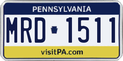 PA license plate MRD1511