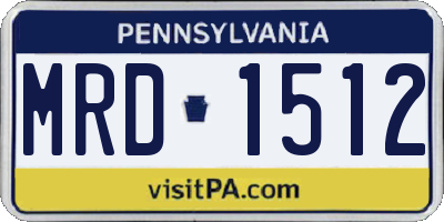 PA license plate MRD1512