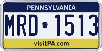 PA license plate MRD1513