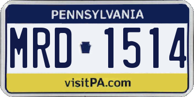 PA license plate MRD1514