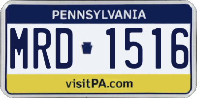 PA license plate MRD1516