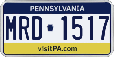 PA license plate MRD1517