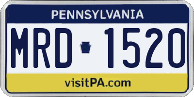 PA license plate MRD1520