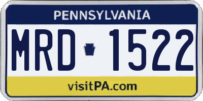PA license plate MRD1522