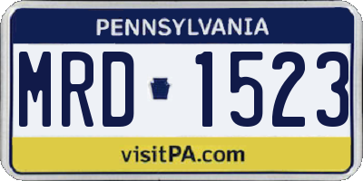 PA license plate MRD1523