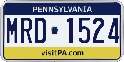 PA license plate MRD1524