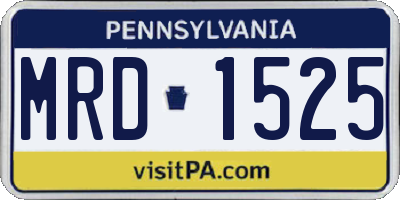 PA license plate MRD1525