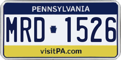 PA license plate MRD1526