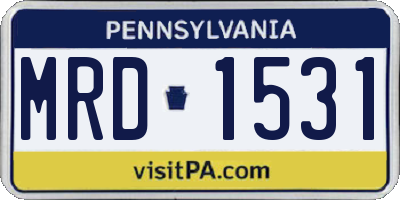 PA license plate MRD1531
