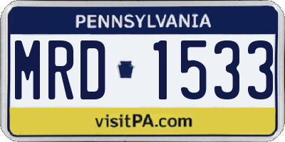 PA license plate MRD1533