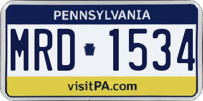 PA license plate MRD1534