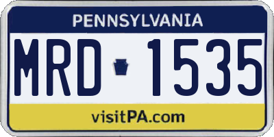 PA license plate MRD1535
