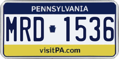 PA license plate MRD1536