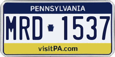 PA license plate MRD1537