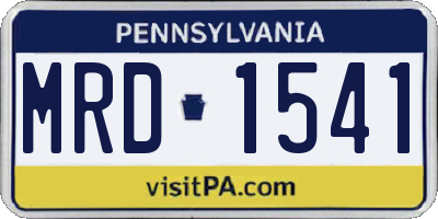 PA license plate MRD1541