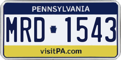 PA license plate MRD1543