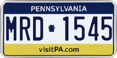 PA license plate MRD1545