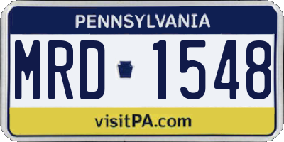 PA license plate MRD1548