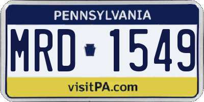 PA license plate MRD1549