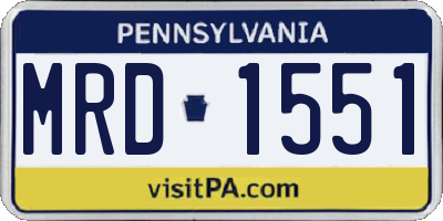 PA license plate MRD1551