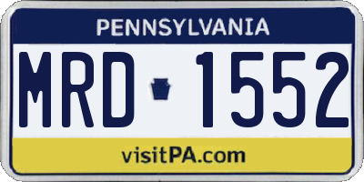 PA license plate MRD1552