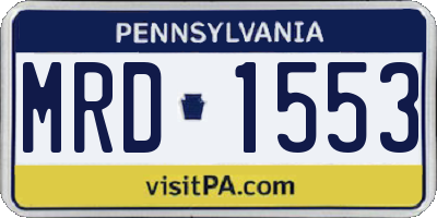 PA license plate MRD1553