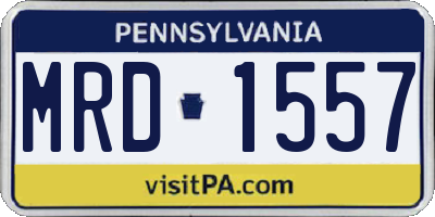 PA license plate MRD1557