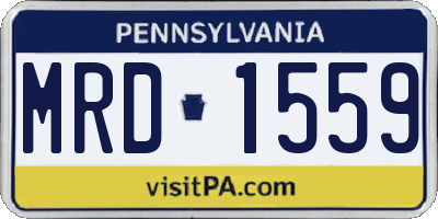 PA license plate MRD1559