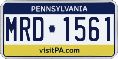 PA license plate MRD1561