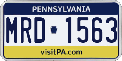 PA license plate MRD1563