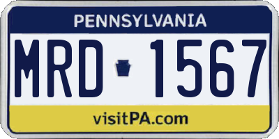 PA license plate MRD1567