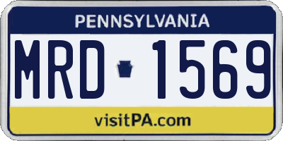 PA license plate MRD1569