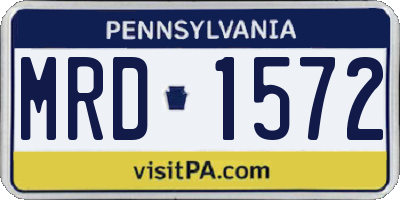 PA license plate MRD1572