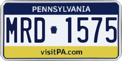 PA license plate MRD1575