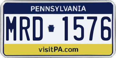 PA license plate MRD1576