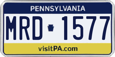 PA license plate MRD1577