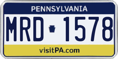 PA license plate MRD1578