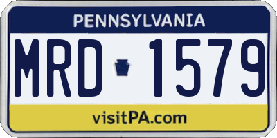 PA license plate MRD1579