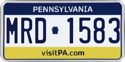 PA license plate MRD1583