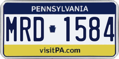 PA license plate MRD1584