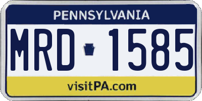 PA license plate MRD1585