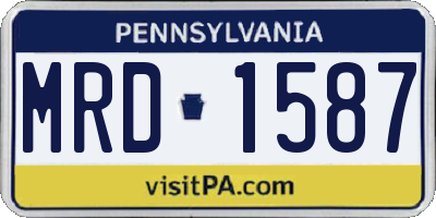 PA license plate MRD1587