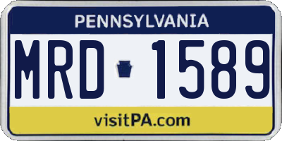 PA license plate MRD1589