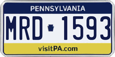 PA license plate MRD1593