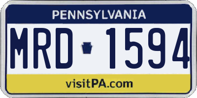 PA license plate MRD1594