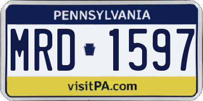 PA license plate MRD1597
